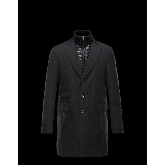 Moncler LESPARRE Detachable Lapel Collar Sort Vinter Jakker Techno Fabric Herre 41456696TU