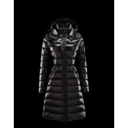 Moncler Moka Detachable Hood Sort Vinter Jakker Lacquered Nylon Dame 41224531KD