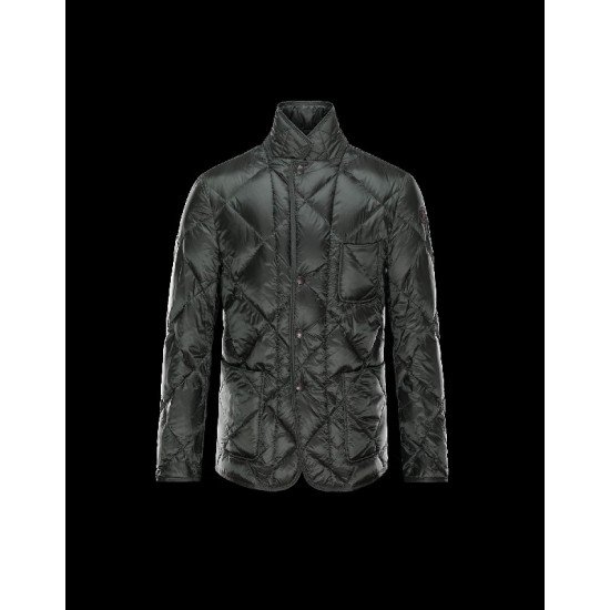 Moncler NORMAN Lapel Collar Dark Grøn Vinterfrakke Techno Fabric Herre 41456752AN