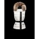 Moncler RUE Detachable Turtleneck Fur-Trimmed Hood Ivory Dunvest Nylon/Racoon Dame 41456784LV