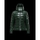 Moncler Bady Detachable Hood Dark Grøn Dunjakke Lacquered Nylon Dame 41224540TK