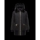 Moncler BASSIAS Detachable Turtleneck Fur Collar Sort Vinter Jakker Polyester/Beaver Dame 41466460TP