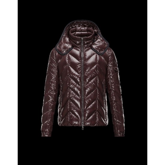 Moncler BERRIAT Detachable Hood Turtleneck Dark Brun Dunjakke Nylon/Polyamid Herre 41456769LD