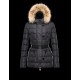 Moncler GENE Turtleneck Fur-Trimmed Hood Sort Dunjakke Nylon/Polyamide/Racoon Dame 41456957UM