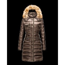 Moncler HERMIFUR Ultralight Detachable Turtleneck Dark Grøn Vinter Jakker Nylon/Racoon Dame 41456718FK