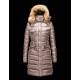 Moncler HERMIFUR Ultralight Turtleneck Dove Sølv Vinter Jakker Nylon/Racoon Dame 41456718XN