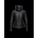 Moncler HORRE Detachable Round Collar Sort Dunjakke Leather Dame 41472470DC