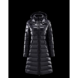 Moncler Moka Detachable Hood Blå Vinter Jakker Lacquered Nylon Dame 41224531MN