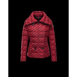 Moncler PALAS Double-Breasted Turtleneck Maroon Dunjakke Techno Fabric/Polyester Dame 41473455FI