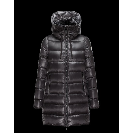 Moncler SUYEN Drawstring Collar Turtleneck Steel Sølv Dunjakke Pa Dame 41459897AG