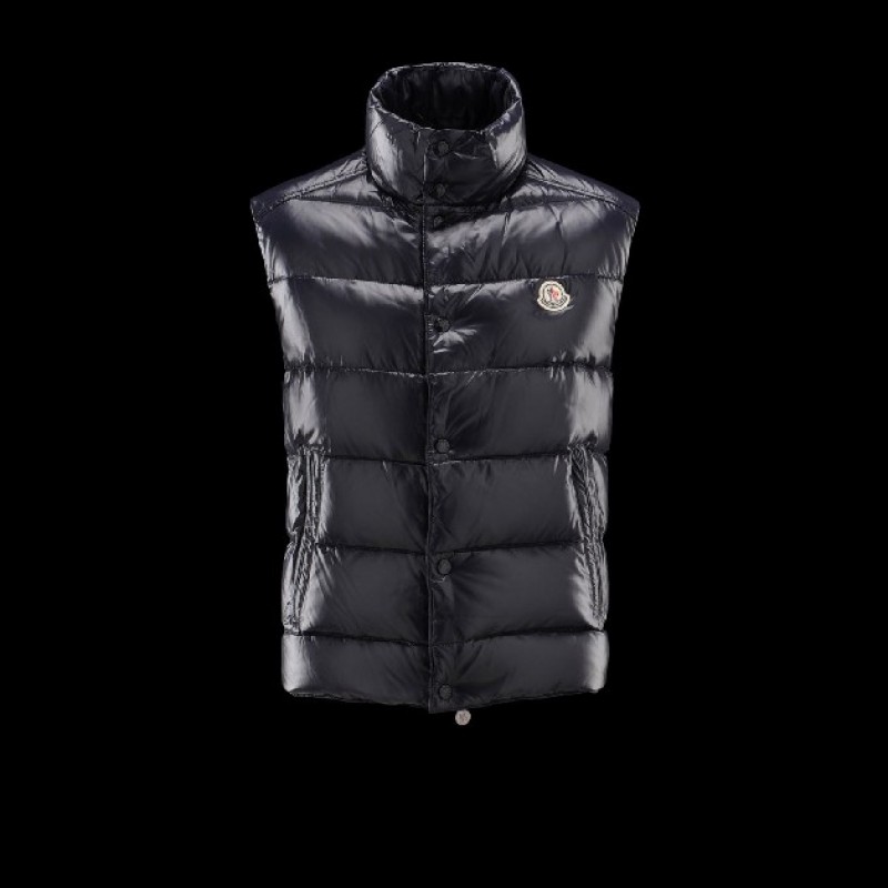 Moncler Tib Turtleneck Blå Dunvest Nylon/Polyamid Herre 41236593GL